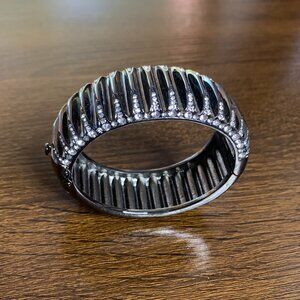 Joan Boyce Gunmetal and Crystal Bangle